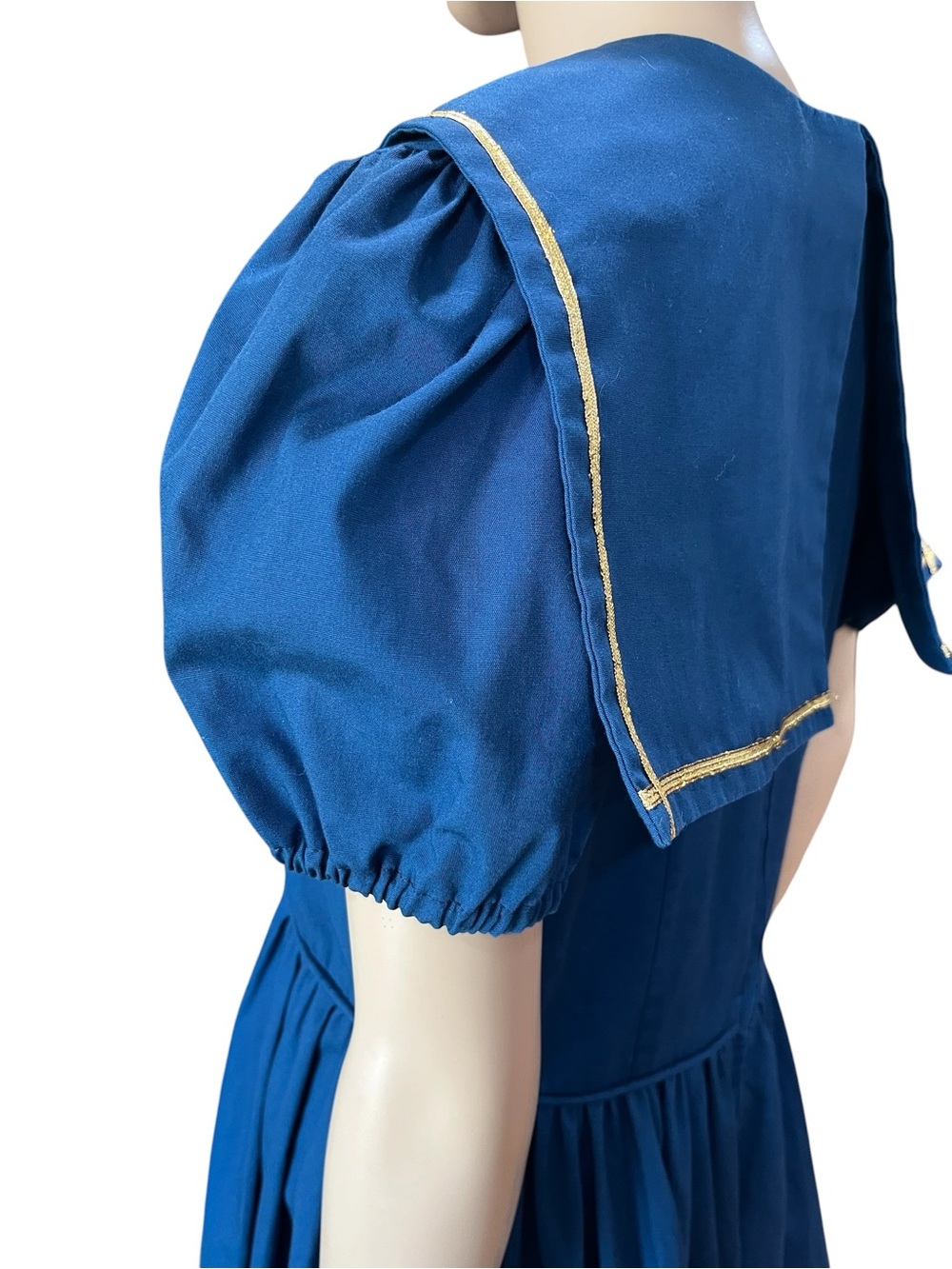 Vintage Style Blue Sailor Dress | Handmade Nautical Middy Pinup Dresee-M/L - Picture 7 of 8